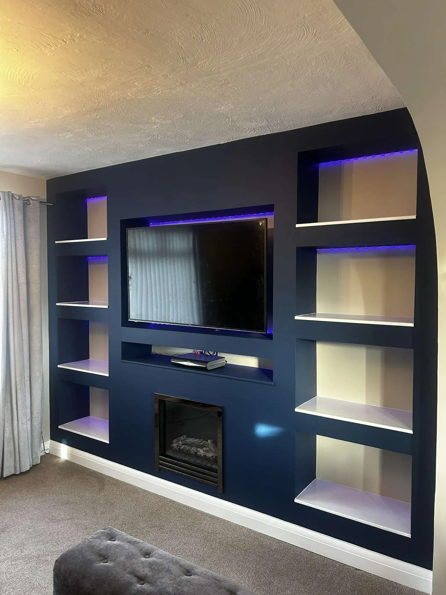 Bespoke media wall by T M Joinery — Hawick